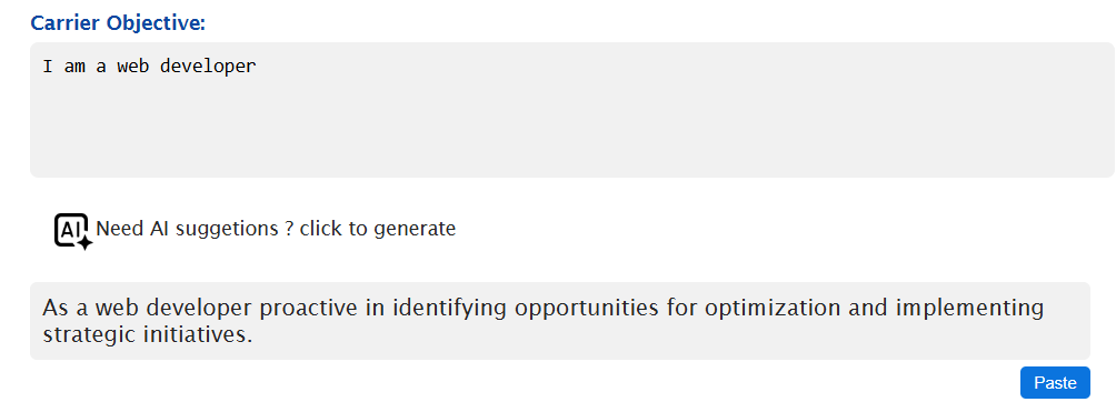 Unlimited AI resume content generation