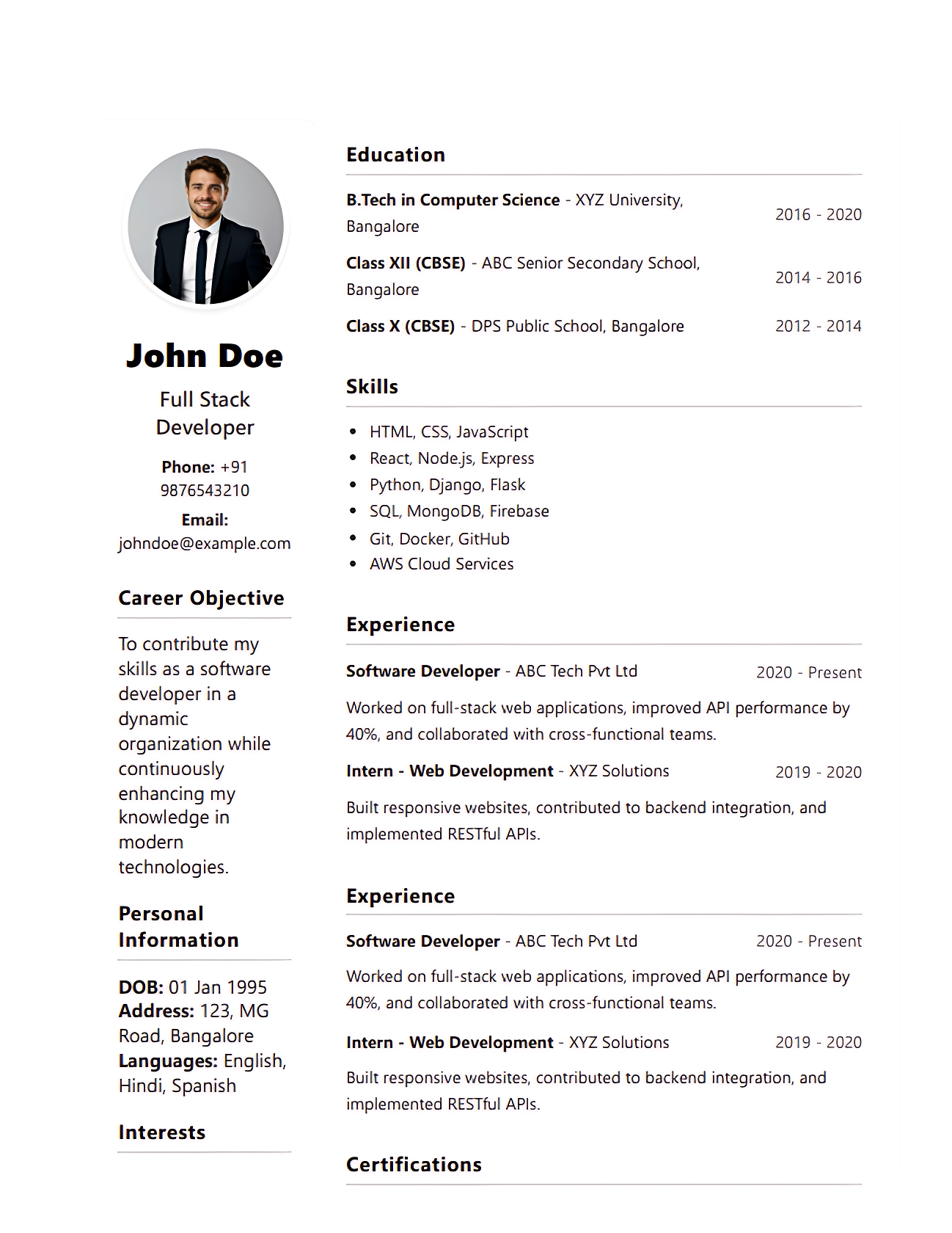 A detailed illustration of a resume with various sections and a professional layout