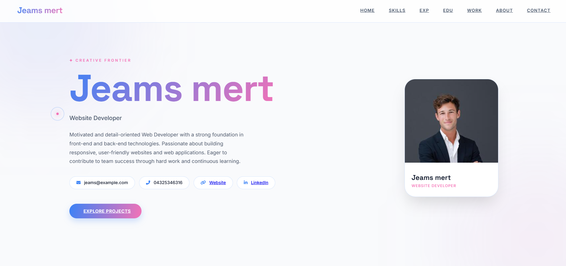 Portfolio template preview 2