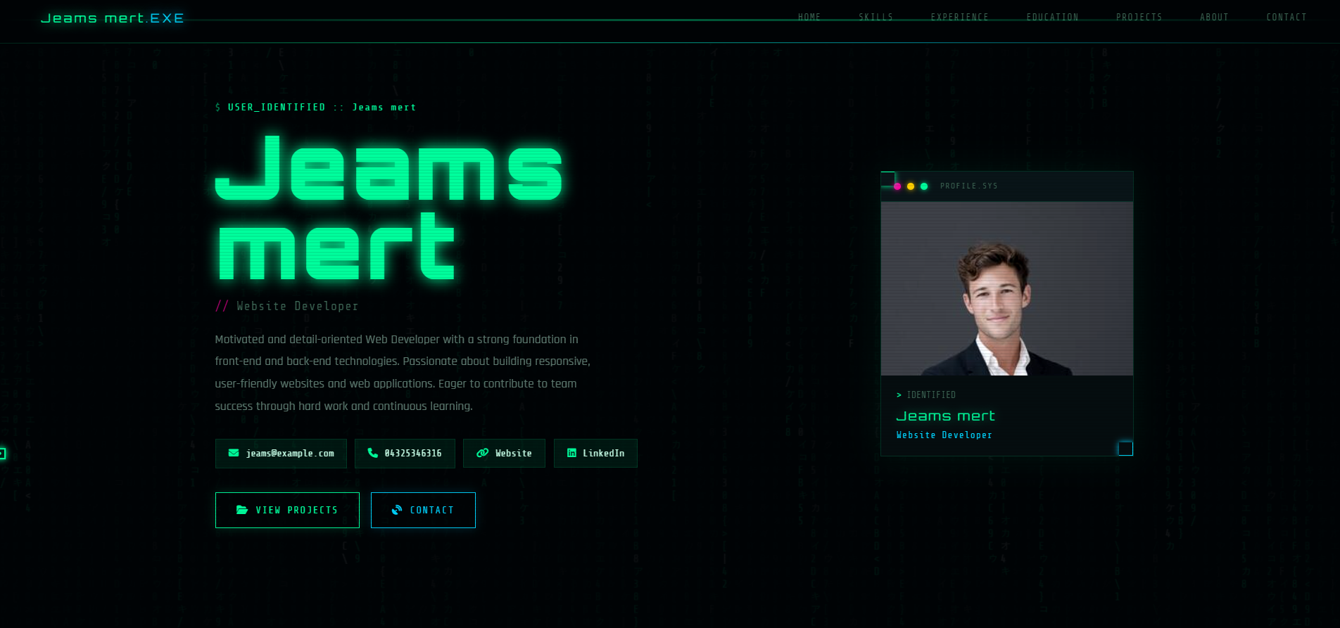 Portfolio template preview 3