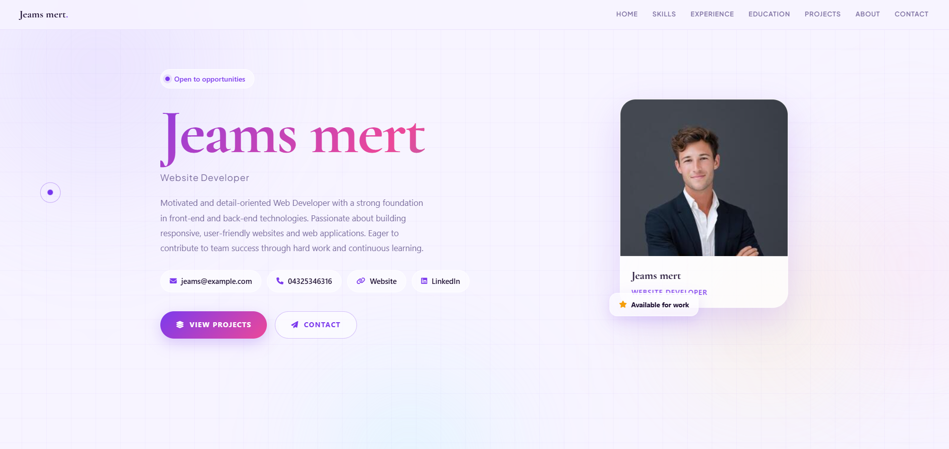 Portfolio template preview 4